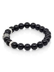 Браслет на руку из натурального черного кварца с шармом Коловрат