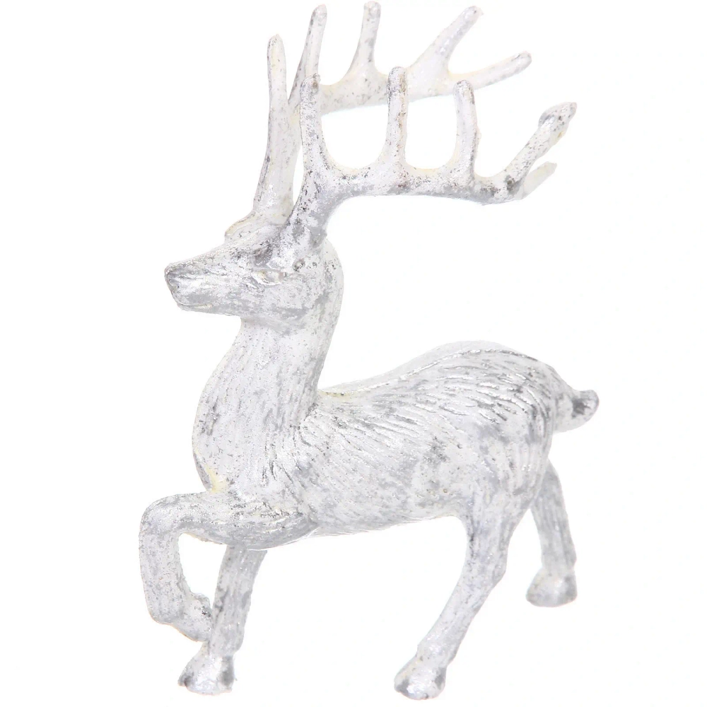 Фигурка новогодняя «Зимний олень» 9.5*4.5*12 см, Серебро/белый
