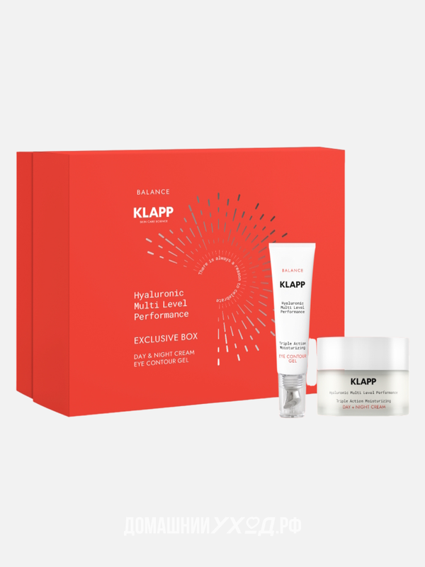 Набор крем и гель для контура глаз Hyaluronic MLP Exclusive Box, Klapp, Набор (крем для лица 50 мл + гель для век 15 мл)