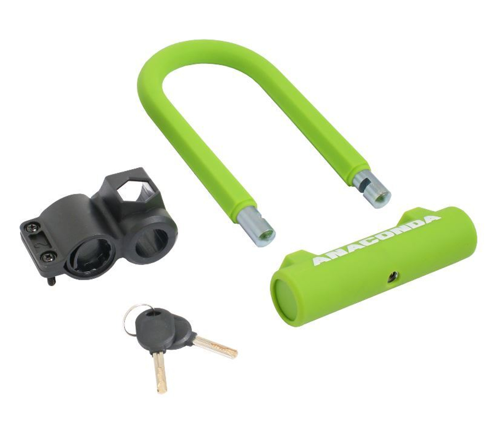 Замок навесной Авангард ANACONDA Т608 GREEN (зел.) силикон с креплением на раму всепогодный/14854