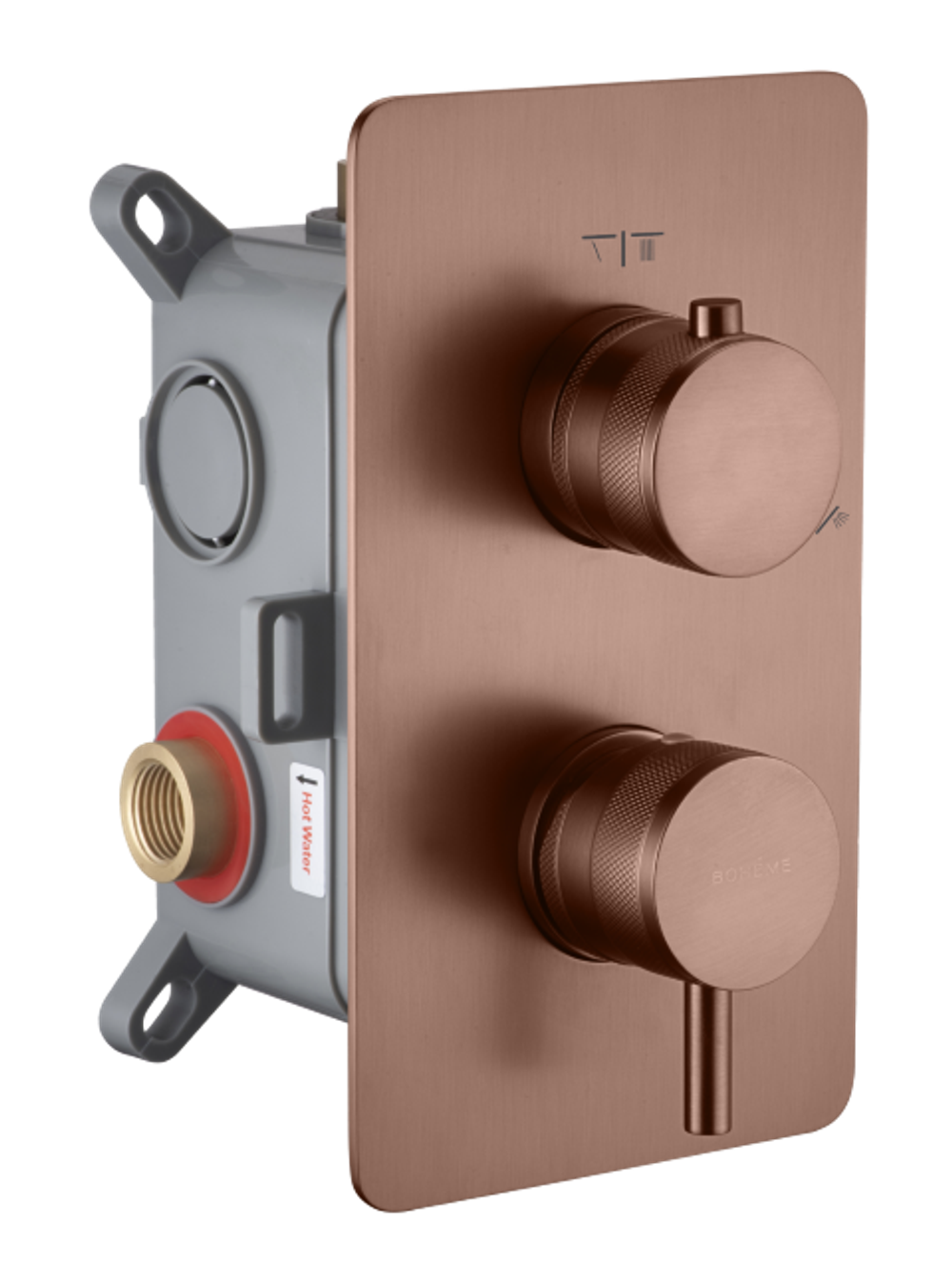 Смеситель встроенный однорычажный 2-х проходной CELL BRUSHED BRONZE