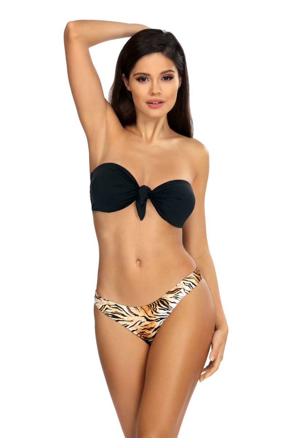 Купальник-бандо с хищным принтом на плавках (Размер: 80/40) (Цвет: черный)
