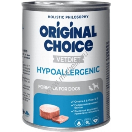 Консервы ORIGINAL CHOICE VETDIET Hypoallergenic для собак с пищевой аллергией или непереносимостью 340 г