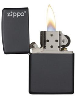 Зажигалка ZIPPO ZL Black Matte черная с логотипом (218ZL) 1