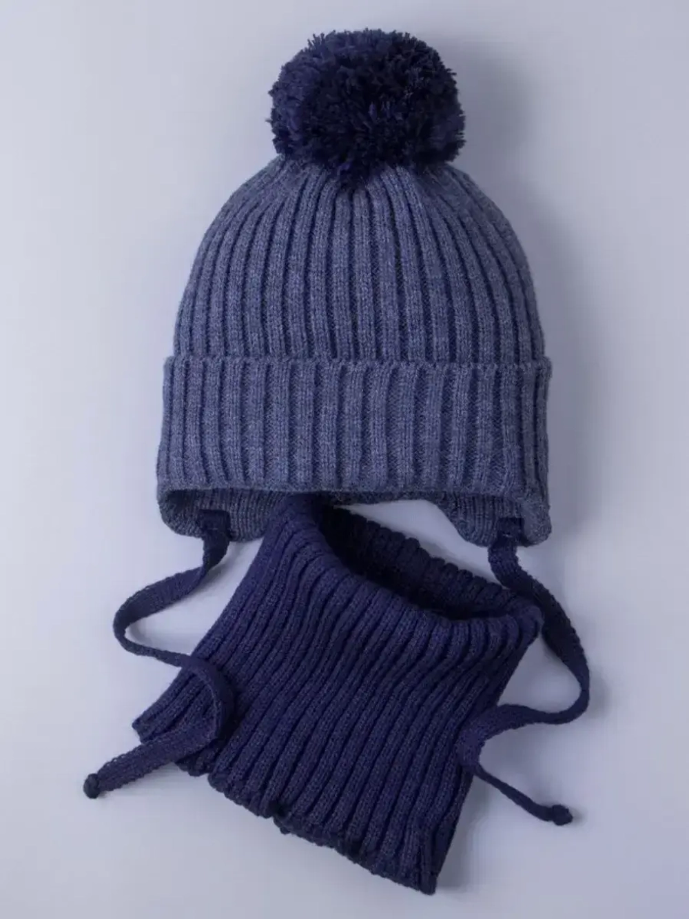 Шапка детская осенняя вязаная и снуд