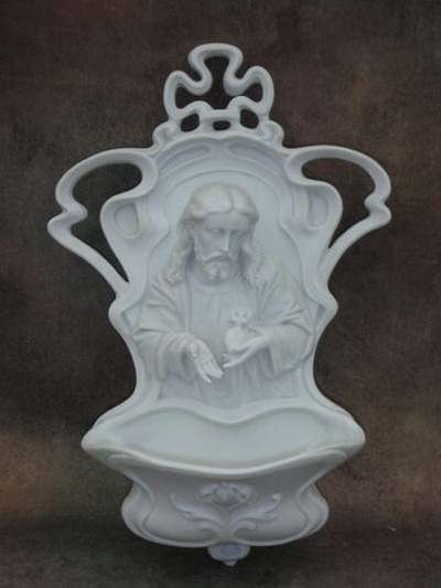 Статуэтка. Фарфор. Иисус, омовение рук панно настенное. Volkstedt. Германия