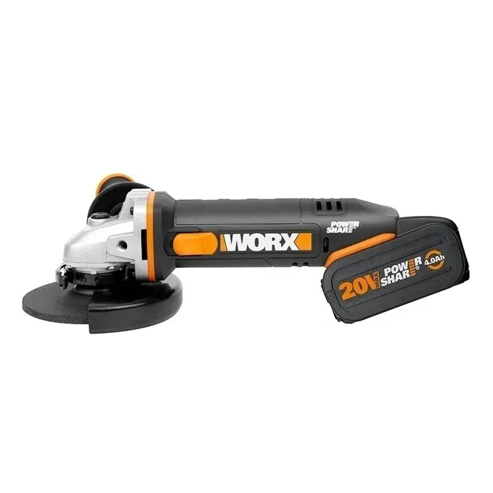 WORX WX803 аккумуляторная угловая шлифмашина (1 x 4 Ач, 1 x 2 Ач, ЗУ)