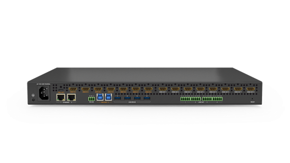Wyrestorm MX-0808-SCL - бесподрывный матричный коммутатор 8х8 с USB-C входом (питание до 60 Вт), HDMI 2.0 и USB 3.0. Поддержка 4K UHD @ 60Гц RGB 4:4:4 (18 Гб/c), де-эмбендинг аудио. Управление: LAN, RS-232,