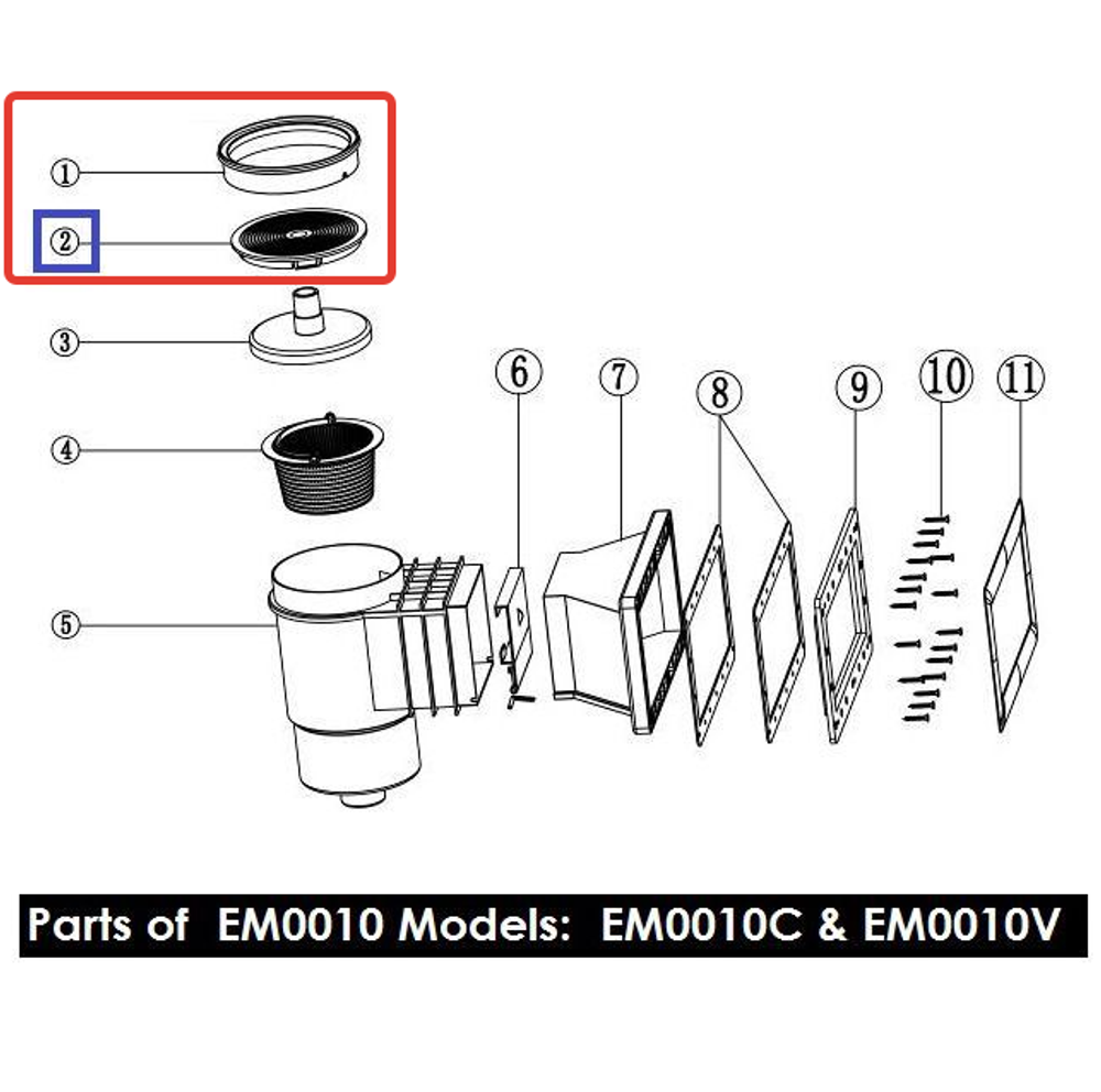 AV Крышка для скиммеров серии EM0010 / EM0020 с кольцом