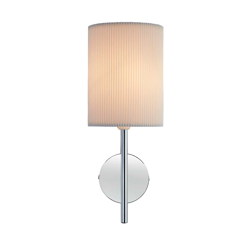 Настенный светильник 1x40Вт E14, металл/ткань, белый/хром