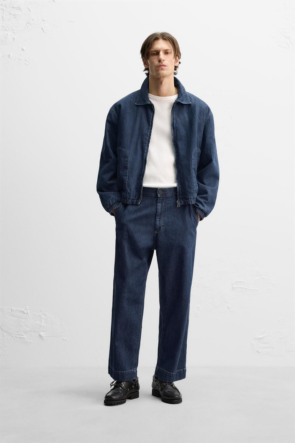 ZARA ДЖИНСЫ WIDE LEG, СИНИЙ