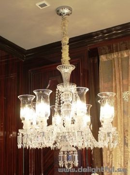 replica  BACCARAT ZÉNITH CHANDELIER  ( 6 lights + clear shades )