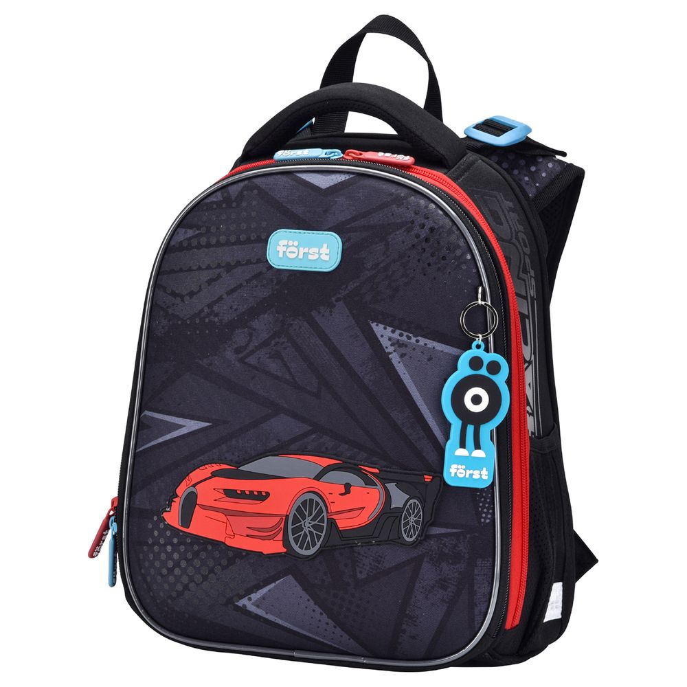 Ранец Först F-Top "Red car" 36*28*15 см, 2 отделения, 2 кармана, анатомическая спинка