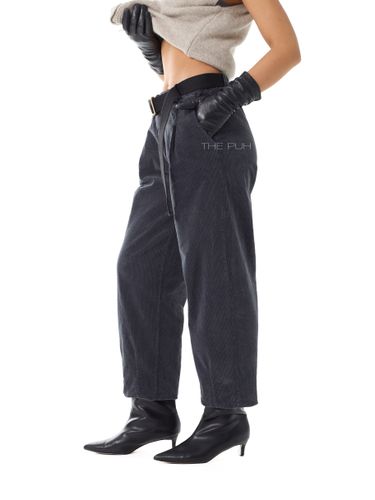 Темно-серые вельветовые брюки