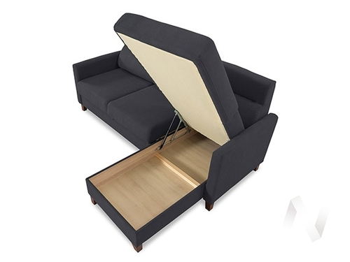 Диван угловой Марсель (ДУ) FROZEN 06 (темно-серый с мелкими разводами)