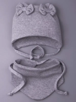 Шапка для девочки с ушками осенняя и снуд