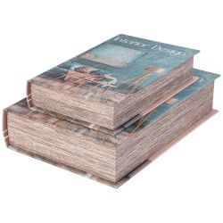 НАБОР ШКАТУЛОК-КНИЖЕК ИЗ 2-Х ШТ, 30Х21Х7/24Х16Х5 СМ