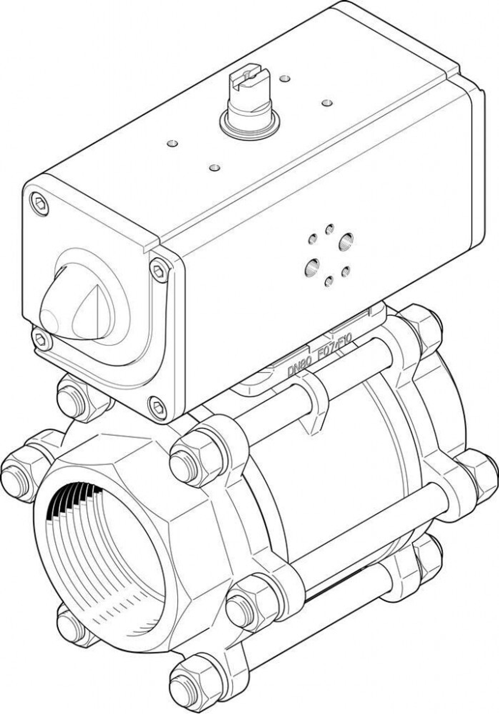 VZBA-3-GG-63-T-22-F0710-V4V4T-PP180-R-9 Шаровой кран с приводом