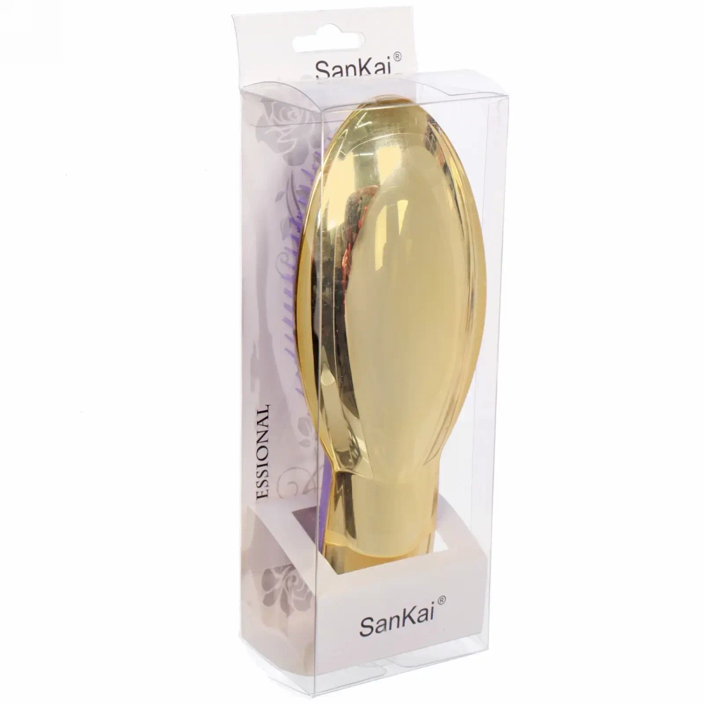 Расческа массажная компактная «Care Brush», цвет золотистый , 21*7,5см, в пластиковой коробке