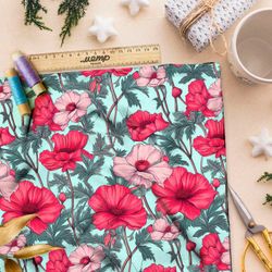 Ткань Ниагара Софт маки на голубом