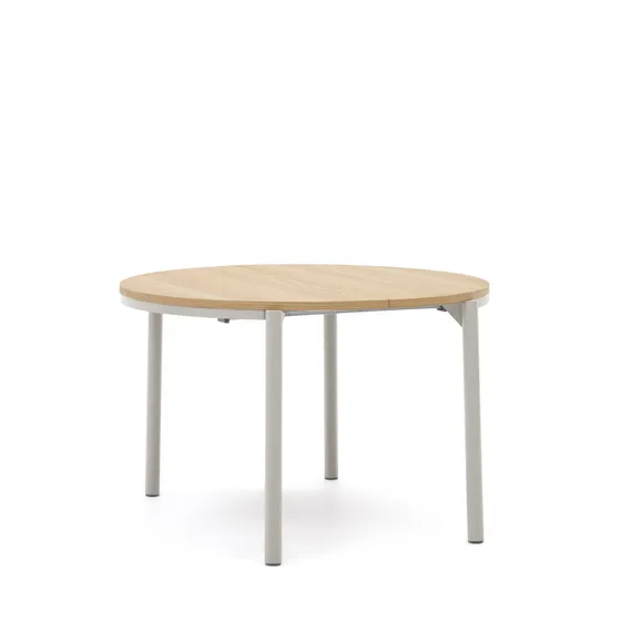 Montuiri раздвижной круглый стол из дубового шпона с серыми ножками