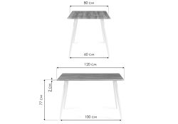 Стол Кангас 120х80х77 дуб вотан / белый