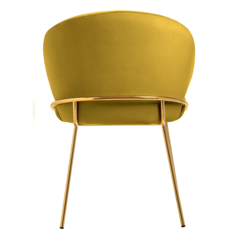 Стул-полукресло Bradex Home Emil горчичный с золотыми ножками