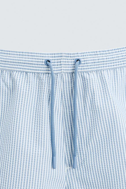 ZARA ПЛАВКИ ИЗ ЖАТОЙ ТКАНИ, НЕБЕСНО-ГОЛУБОЙ