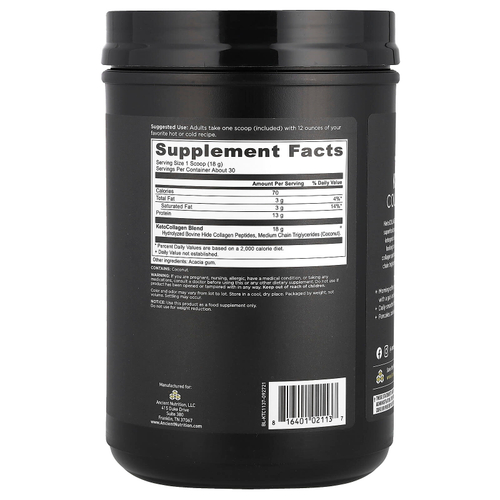 Ancient Nutrition, Keto Collagen, 540 г (1,19 фунта)