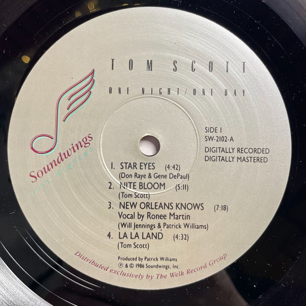 Винтажная виниловая пластинка LP Tom Scott One Night One Day (USA 1986)