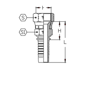 Фитинг DN 10 JIC (Г) 9/16 с контргайкой
