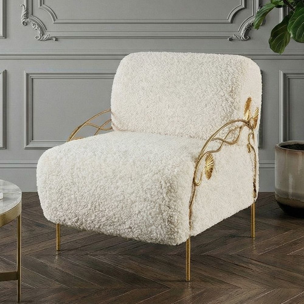 Кресло Нимфея Молоко Бронза