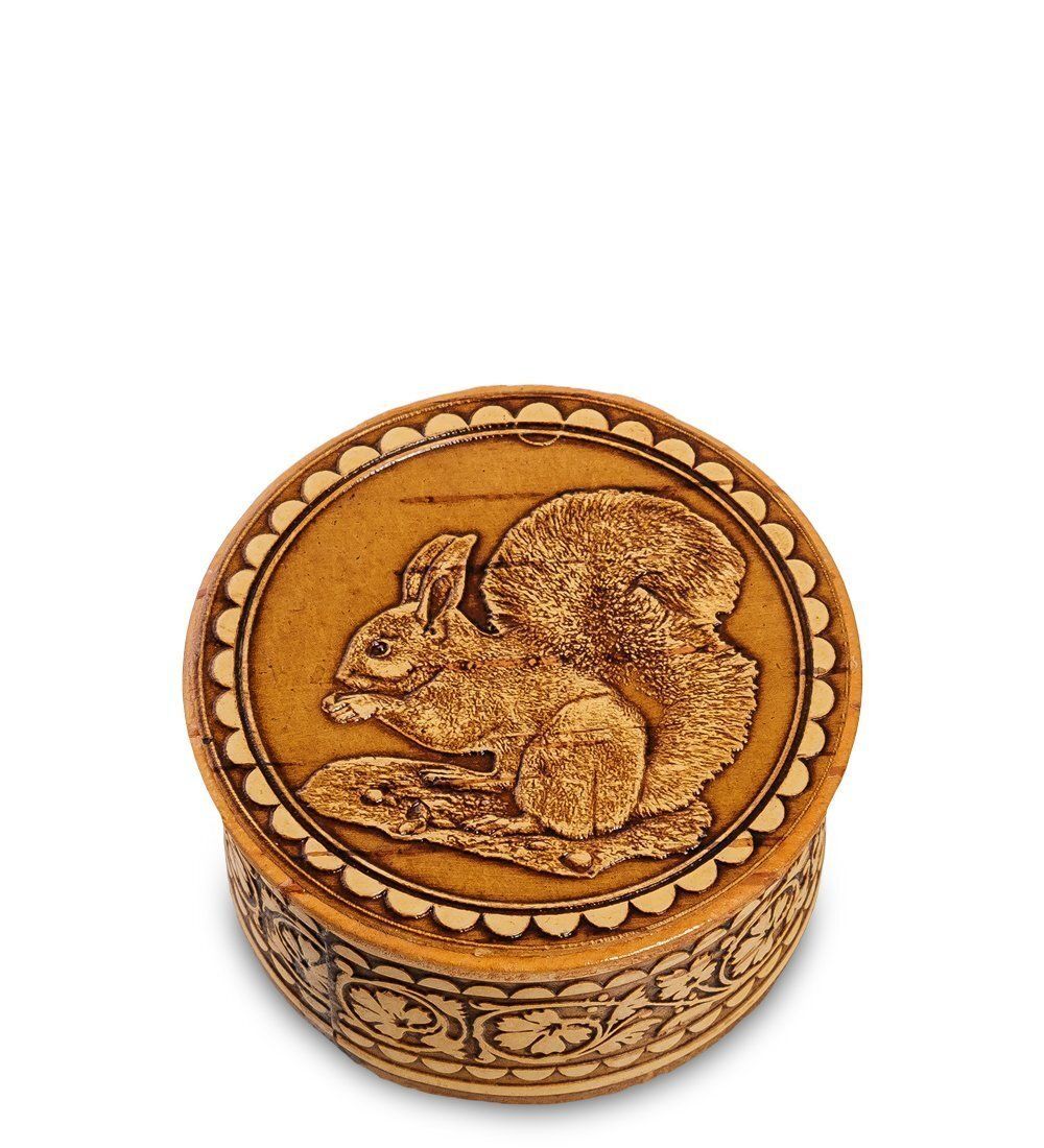 Народные промыслы BST-111/ 3 Шкатулка «Белка» мал. (береста)