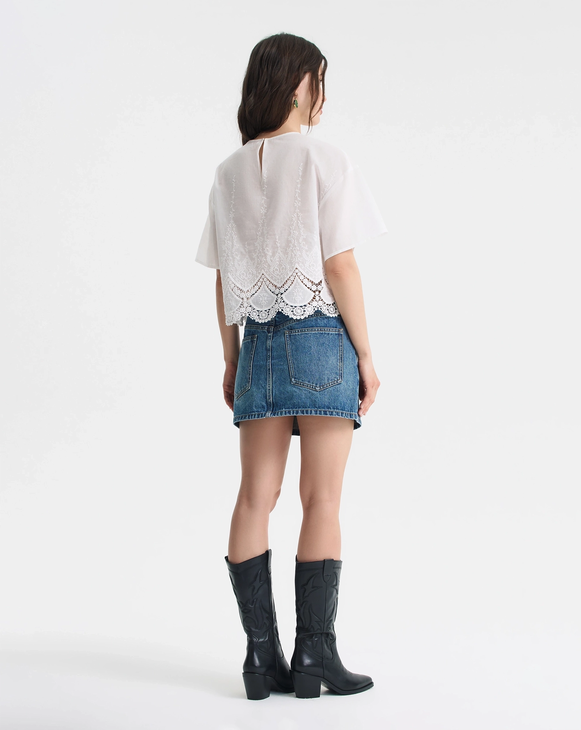 Джинсовая юбка-мини