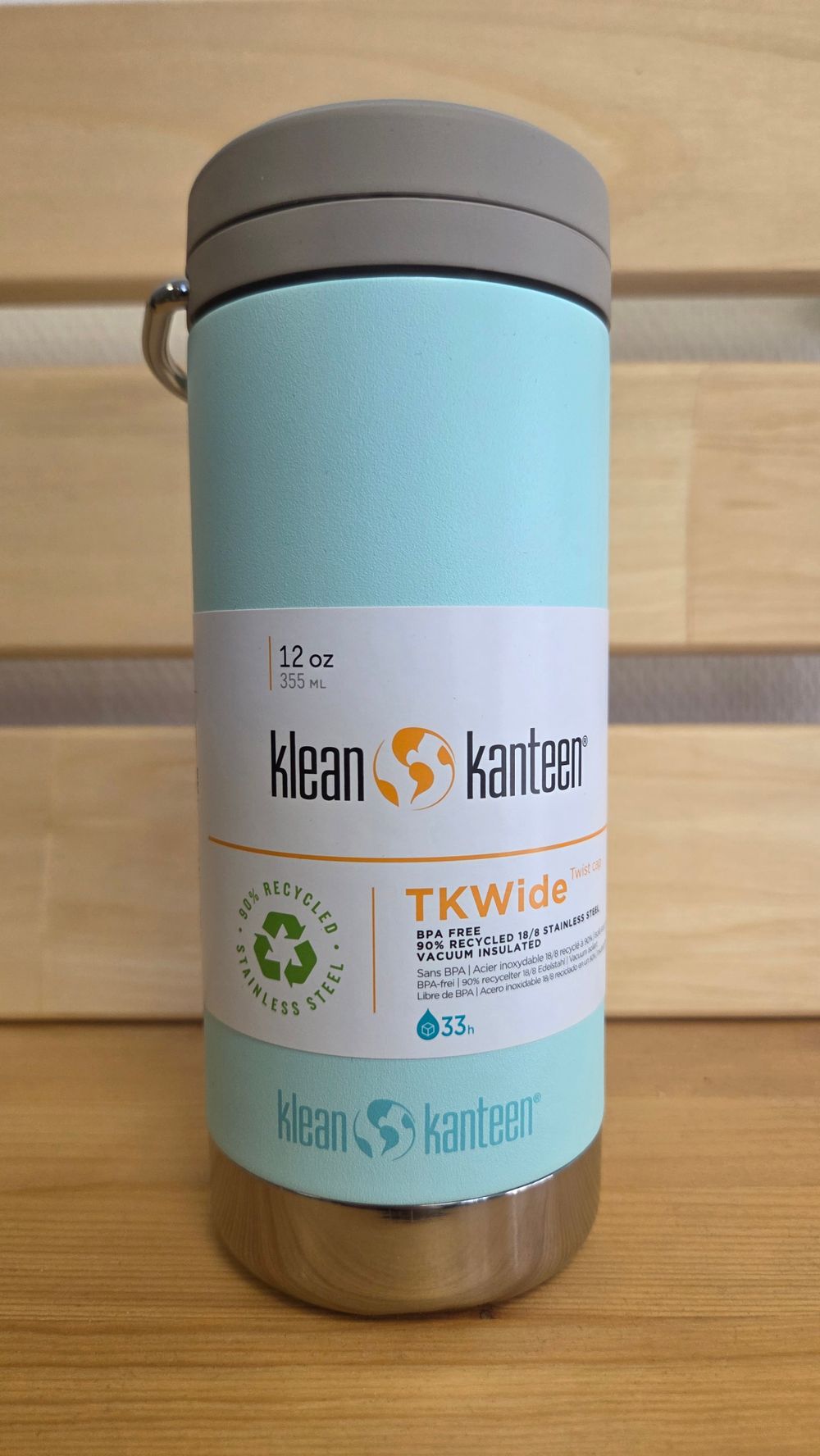 Термокружка Klean Kanteen TKWide Twist Cap 12oz (355 мл) Blue Tint (вмятина на донышке)