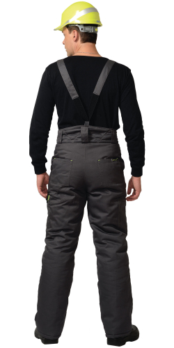 Костюм "Nerss-ГАРОЛЬД": зим. куртка дл.,брюки т.-серый с черным и лимон. отд