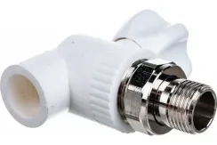 Кран шаровый TEBO сварка сгон НР 20*1/2" угловой белый 35283