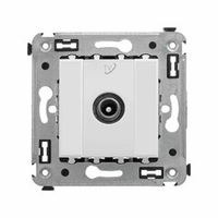 Розетка TV проходная в стену, "Avanti", "Белое облако"