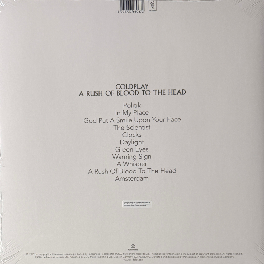 Coldplay ‎– A Rush Of Blood To The Head (Германия 2025г.) Т