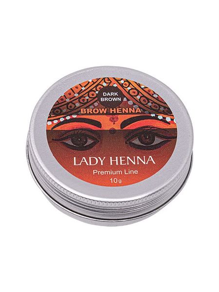 Краска для бровей на основе хны тёмно-коричневая, Lady Henna Premium Line