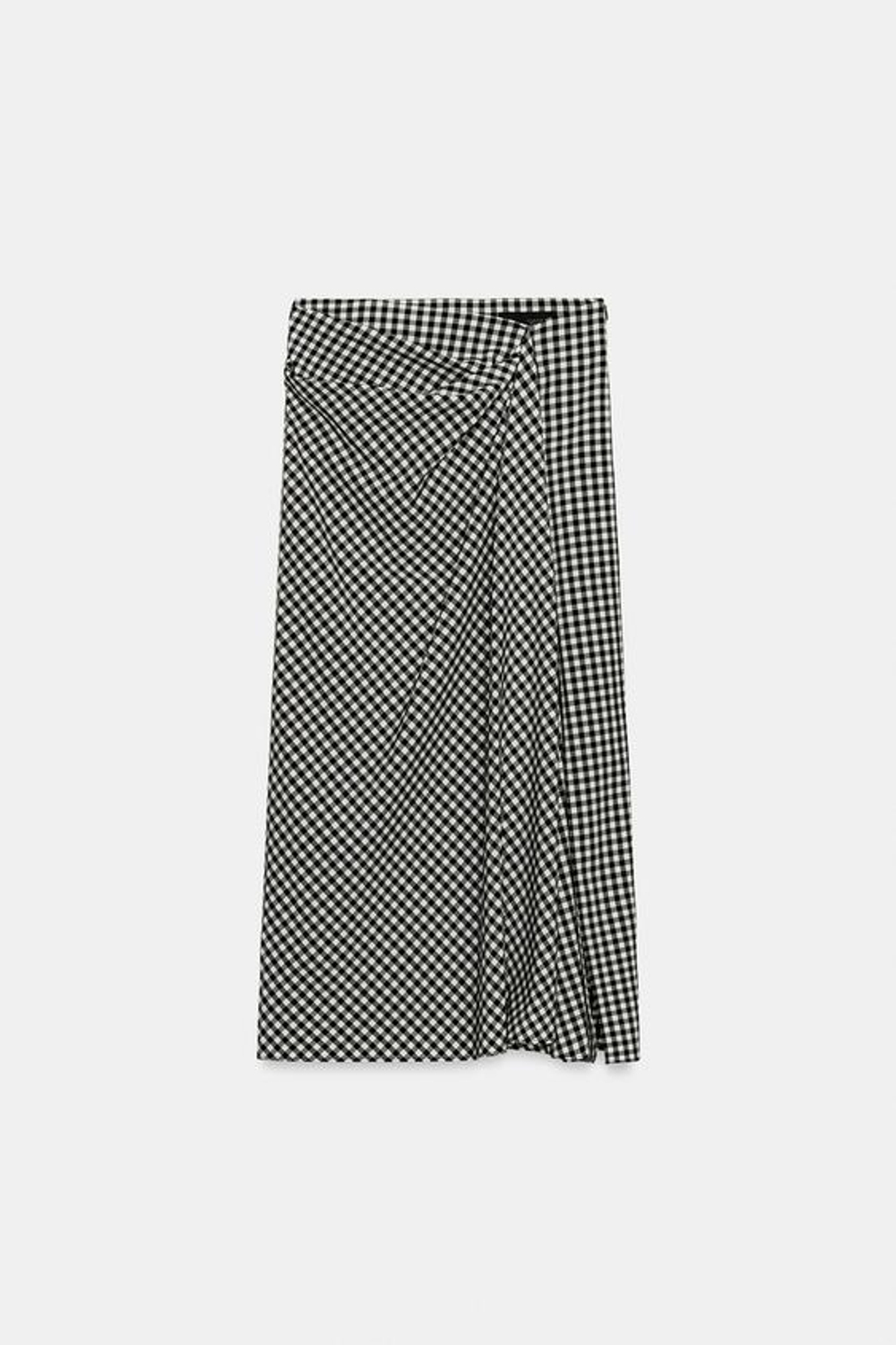 Юбка в клетку с драпировкой - ZARA