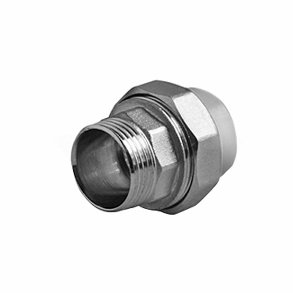 Муфта ПП разъемная 25-3/4'' , с наружной резьбой, белая, Политэк