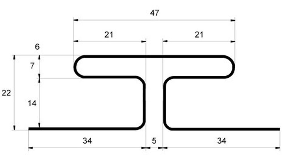 Профиль Н соединительный 3,00 GL коричневый