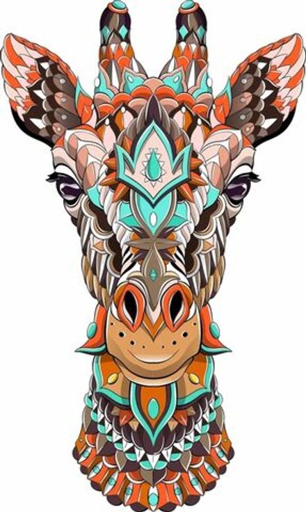 Панно настенное из дерева "Жираф" 50х26 см.