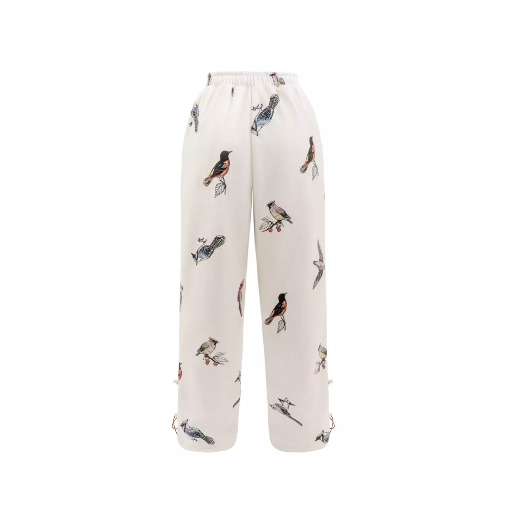 Брюки Called a Garment Флисовые Birds Женские Молочные