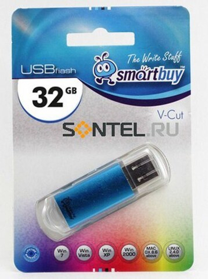 32GB USB Smartbuy V-Cut Blue