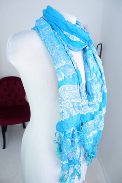 Палантин цвета морской волны