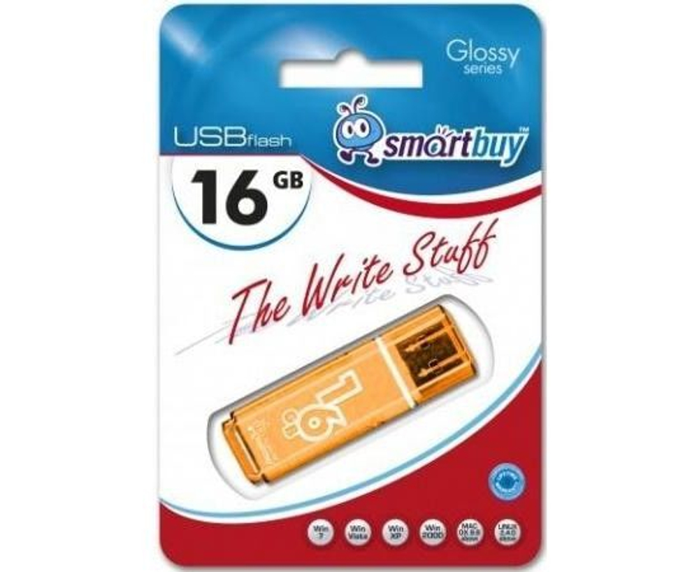 Флэш-диск USB 16Gb SmartBuy Glossy (SB16GBGS-B)