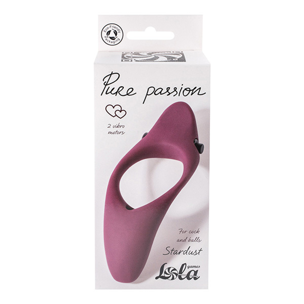 Эрекционное виброкольцо Lola Games Pure Passion Stardust Wine red 1304-02lola