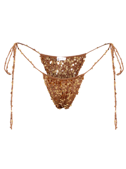 Вязаные плавки-бразильяно tobacco коричневый